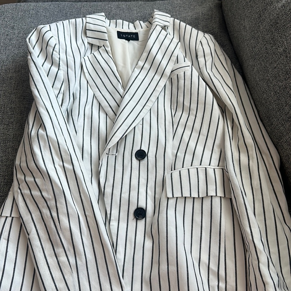 1 STATE Striped Blazer